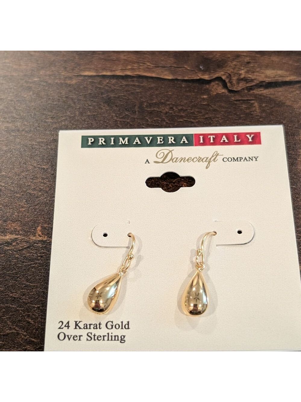 Danecraft Primavera 24K Gold Plated Sterling Silver Teardrop Earrings